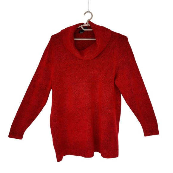 Lane Bryant Sweater Ladies Plus Size 18/20 Cowl Neck Tunic Red MSRP $60 NWT - Picture 1 of 8